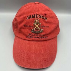 Vintage Jameson Whiskey Hat Men Red Embroidered Strap Back Cap